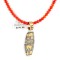 12kt Gold Filled .925 Sterling Silver Storyteller Handmade Certified Authentic Navajo Natural Turquoise Coral Native American Necklace 24252-4-15884-2