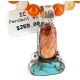 .925 Sterling Silver Certified Authentic Navajo Natural Turquoise Carnelian and Spiny Oyster Native American Necklace 14164-1-15338