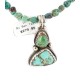 .925 Sterling Silver Certified Authentic Navajo Natural White Buffalo and Turquoise Native American Necklace 14545-24-15781