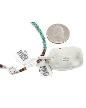 .925 Sterling Silver Certified Authentic Handmade Navajo White Howlite Native American Necklace 14875-9-15336