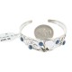 Handmade Certified Authentic Navajo .925 Sterling Silver Natural Lapis Native American Bracelet 12946-3