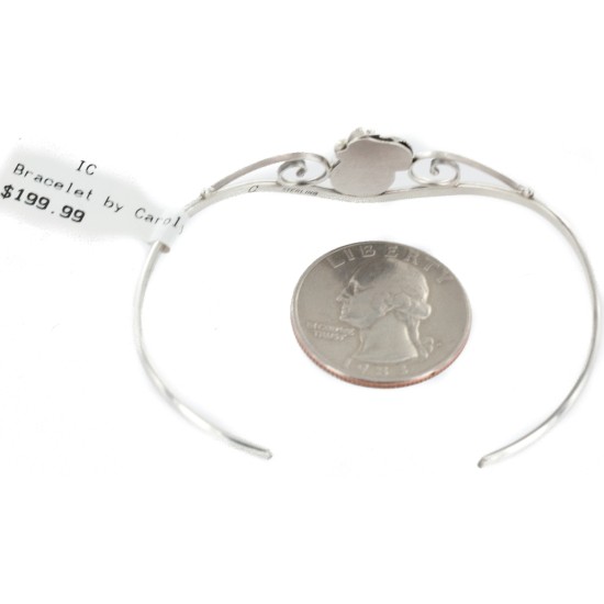 Handmade Certified Authentic Navajo .925 Sterling Silver Natural Black Onyx Native American Bracelet 12948-1