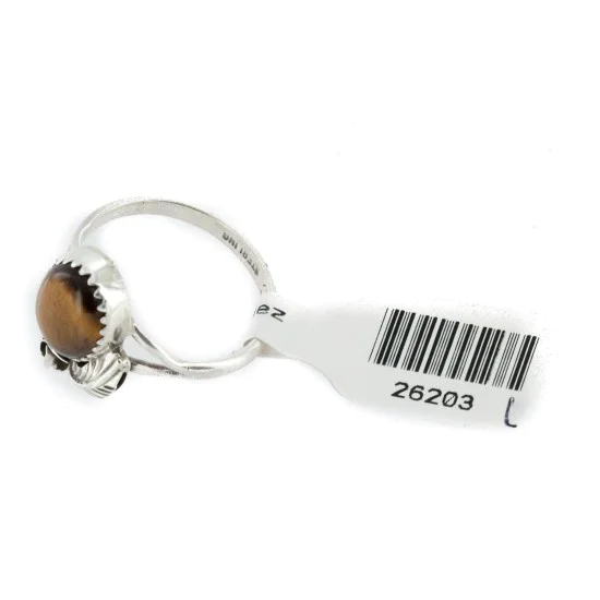 Handmade Navajo .925 Sterling Silver Natural Tigers Eye Native American Ring Size 8 1/2 26203-10 Handmade Navajo .925 Sterling Silver Natural Tigers Eye Native American Ring Size 8 1/2 26203-10