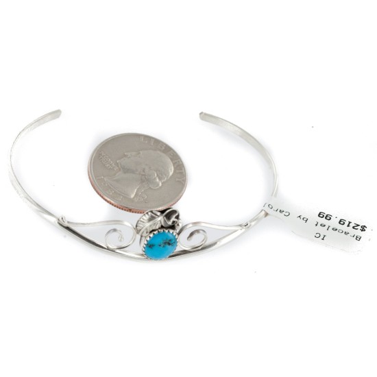 Handmade Certified Authentic Navajo .925 Sterling Silver Natural Turquoise Native American Bracelet 12949-2
