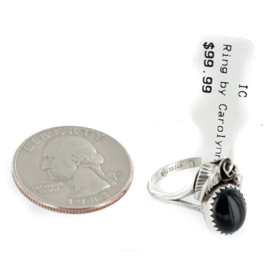 Handmade Navajo .925 Sterling Silver Black Onyx Native American Ring Size 6 1/4 26203-42 Handmade Navajo .925 Sterling Silver Black Onyx Native American Ring Size 6 1/4 26203-42