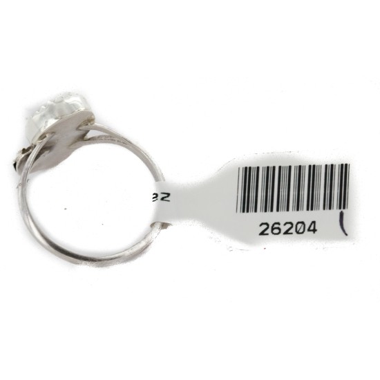 Handmade Certified Authentic Navajo .925 Sterling Silver White Howlite Turquoise Native American Ring Size 6 1/2 26204-21
