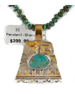 12kt Gold Filled .925 Sterling Silver Handmade Certified Authentic Navajo Natural Turquoise Coral Native American Necklace 740100-90-1570