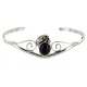 Handmade Certified Authentic Navajo .925 Sterling Silver Natural Black Onyx Native American Bracelet 12948-1