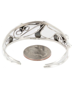 Handmade Certified Authentic Navajo .925 Sterling Silver Natural Lapis Lazuli Native American Bracelet 12946-1