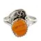 Handmade Certified Authentic Navajo .925 Sterling Silver Natural Spiny Oyster Native American Ring Size 8 26204-4