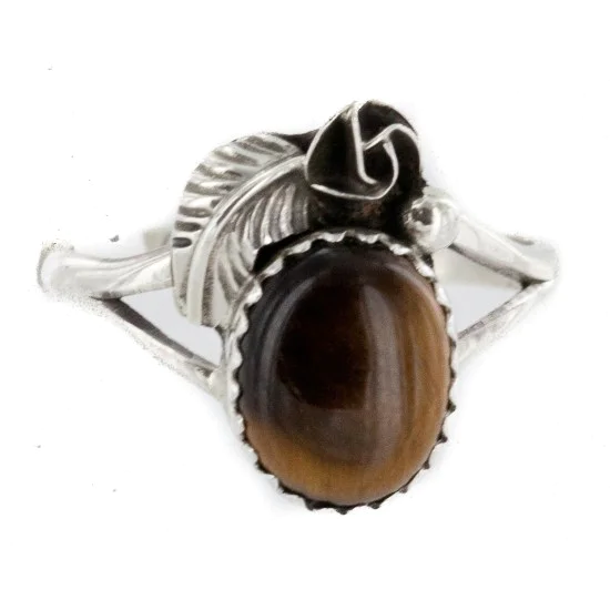 Handmade Navajo .925 Sterling Silver Natural Tigers Eye Native American Ring Size 8 1/2 26203-10 Handmade Navajo .925 Sterling Silver Natural Tigers Eye Native American Ring Size 8 1/2 26203-10