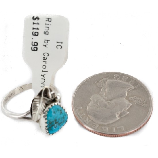 Handmade Certified Authentic Navajo .925 Sterling Silver Natural Turquoise Native American Ring 5 1/4 26204-3