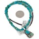 .925 Sterling Silver Certified Authentic Navajo Natural Turquoise Native American Necklace 1579-14869