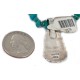.925 Sterling Silver Certified Authentic Navajo Natural Turquoise Native American Necklace 1579-14869