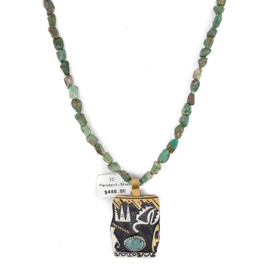12kt Gold Filled .925 Sterling Silver Buffalo Handmade Certified Authentic Navajo Turquoise Native American Necklace 740102-78-790102 12kt Gold Filled .925 Sterling Silver Buffalo Handmade Certified Authentic Navajo Turquoise Native American Necklace 740102-78-790102