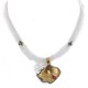 12kt Gold Filled .925 Sterling Silver Bear Head Handmade Certified Authentic Navajo Natural Turquoise Coral Quartz Native American Necklace 24171-15786