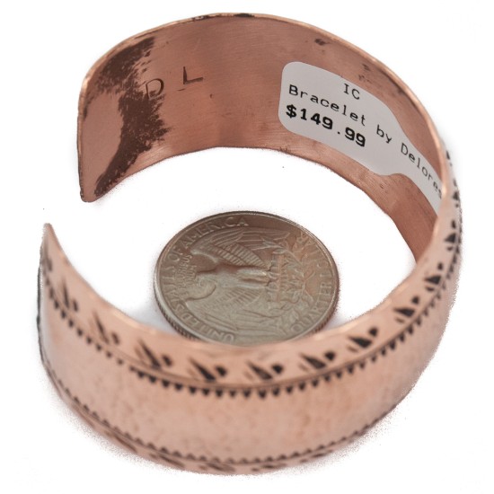 Hammered Handmade Navajo Certified Authentic Pure Copper Native American Bracelet 12955-7