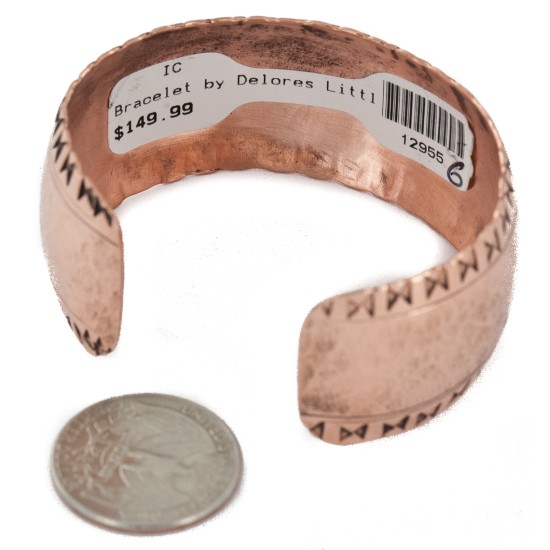 Handmade Certified Authentic Hammered Navajo Pure Copper Native American Bracelet 12955-6