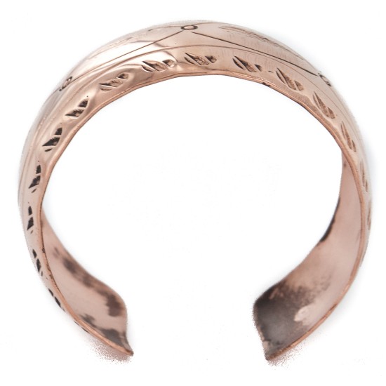 Feather Handmade Navajo Certified Authentic Pure Copper Native American Bracelet 12956-2