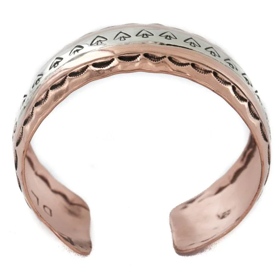 Arrowhead Feather Navajo .925 Sterling Silver Handmade Pure Copper Native American Bracelet 12952 Arrowhead Feather Navajo .925 Sterling Silver Handmade Pure Copper Native American Bracelet 12952