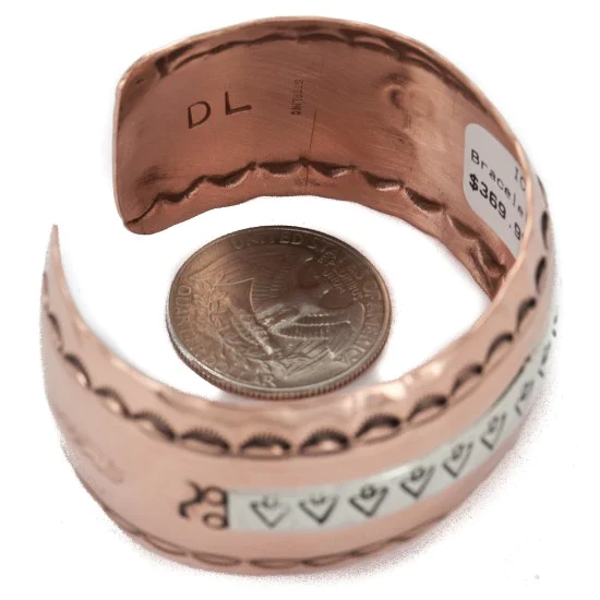 Arrowhead Feather Navajo .925 Sterling Silver Handmade Pure Copper Native American Bracelet 12952 Arrowhead Feather Navajo .925 Sterling Silver Handmade Pure Copper Native American Bracelet 12952