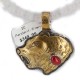 12kt Gold Filled .925 Sterling Silver Bear Head Handmade Certified Authentic Navajo Natural Turquoise Coral Quartz Native American Necklace 24171-15786