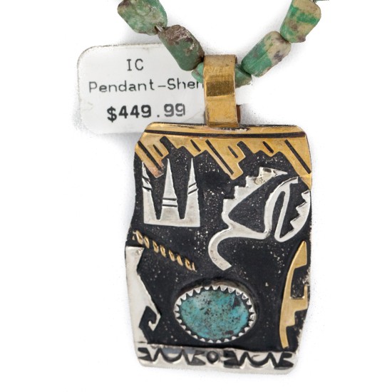12kt Gold Filled .925 Sterling Silver Buffalo Handmade Certified Authentic Navajo Turquoise Native American Necklace 740102-78-790102 12kt Gold Filled .925 Sterling Silver Buffalo Handmade Certified Authentic Navajo Turquoise Native American Necklace 740102-78-790102