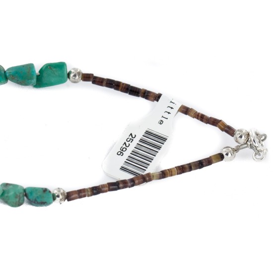 12kt Gold Filled .925 Sterling Silver Handmade Certified Authentic Navajo Turquoise Native American Necklace 740103-19-25296