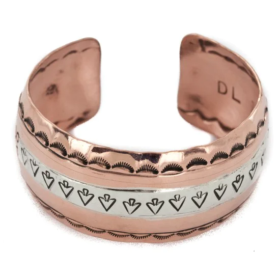 Arrowhead Feather Navajo .925 Sterling Silver Handmade Pure Copper Native American Bracelet 12952 Arrowhead Feather Navajo .925 Sterling Silver Handmade Pure Copper Native American Bracelet 12952