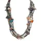 Carved Animal Large 5 Strand Navajo .925 Sterling Silver Natural Turquoise Multicolor Stones Native American Necklace 25297 Carved Animal Large 5 Strand Navajo .925 Sterling Silver Natural Turquoise Multicolor Stones Native American Necklace 25297