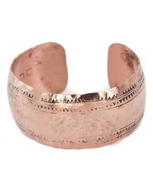 Hammered Handmade Navajo Certified Authentic Pure Copper Native American Bracelet 12956-3