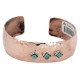 Handmade Certified Authentic Hammered Navajo Natural Turquoise Pure Copper Native American Bracelet 12953-2