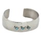 Handmade Certified Authentic Hammered Navajo Nickel Natural Turquoise Native American Bracelet 12957-3
