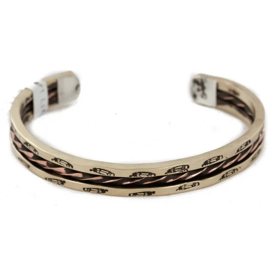 Handmade Feather Navajo Pure Copper and Brass Native American Bracelet 12958-4 Handmade Feather Navajo Pure Copper and Brass Native American Bracelet 12958-4
