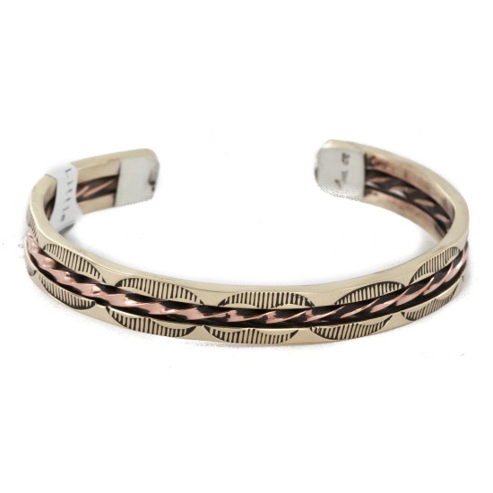 Handmade Navajo Certified Authentic Pure Copper and Brass Native American Bracelet 12958-2
