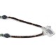 12kt Gold Filled and .925 Sterling Silver Handmade Certified Authentic Navajo Natural Blue Diamond Turquoise and Snowflake Obsidian Native American Necklace 740103-25-10225