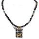 12kt Gold Filled and .925 Sterling Silver Handmade Certified Authentic Horse Navajo Natural Agate and Turquoise Native American Necklace 15036-2-15814