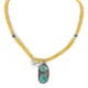 .925 Sterling Silver Handmade Certified Authentic Navajo Turquoise Agate Native American Necklace 14764-2-10225