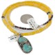 .925 Sterling Silver Handmade Certified Authentic Navajo Turquoise Agate Native American Necklace 14764-2-10225