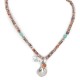Vintage Style Buffalo Nickel .925 Sterling Silver Certified Authentic Navajo Natural Jasper Spiny Oyster and Turquoise Native American Necklace 14343-14-7501003