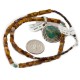 .925 Sterling Silver Handmade Certified Authentic Navajo Natural Turquoise and Tigers Eye Native American Necklace 14863-1-10225