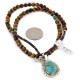 .925 Sterling Silver Handmade Certified Authentic Navajo Natural Tigers Eye Turquoise Native American Necklace 12554-8-10225