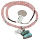 .925 Sterling Silver Certified Authentic Navajo Natural Turquoise Rose Quartz Native American Necklace 34041-10-15786 .925 Sterling Silver Certified Authentic Navajo Natural Turquoise Rose Quartz Native American Necklace 34041-10-15786