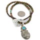 .925 Sterling Silver Handmade Certified Authentic Navajo Natural Jasper and Turquoise Native American Necklace 14747-8-102235