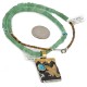 Eagle 12kt Gold Filled and .925 Sterling Silver Handmade Certified Authentic Navajo Natural Turquoise Jade Native American Necklace 740101-56-7501007