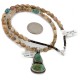 .925 Sterling Silver Certified Authentic Navajo Natural Turquoise and Jasper Native American Necklace 740104-13-15794