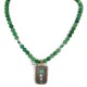 12kt Gold Filled and .925 Sterling Silver Handmade Certified Authentic Navajo Natural Jade Turquoise Native American Necklace 14746-13-15795