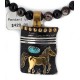 12kt Gold Filled and .925 Sterling Silver Handmade Certified Authentic Horse Navajo Natural Agate and Turquoise Native American Necklace 15036-2-15814
