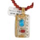 12kt Gold Filled and .925 Sterling Silver Handmade Certified Authentic Navajo Coral Natural Turquoise Native American Necklace 740100-78-1570