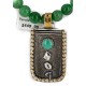 12kt Gold Filled and .925 Sterling Silver Handmade Certified Authentic Navajo Natural Jade Turquoise Native American Necklace 14746-13-15795